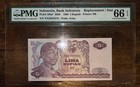 Indonesia 5 Rupiah 1968, Replacement, Pick-104a*, PMG Grade 66 Gem UNC, EPQ — photo 1