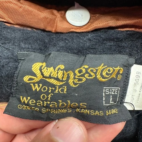 Vintage 70s 80s Swingster asgrow Coach Snap Button Lined Jacket Mens Large Brown image 3