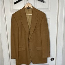 Lord And Taylor Blazer 40 Long Pure Camel Hair Grant Thomas Cashmere Two Button