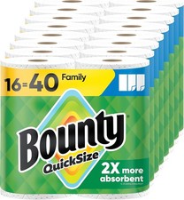 Paper Towels Quick Size White 16 Family Rolls  40 Regular Rolls