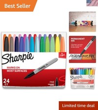 Vibrant 24 Count Fine Tip Permanent Markers -...