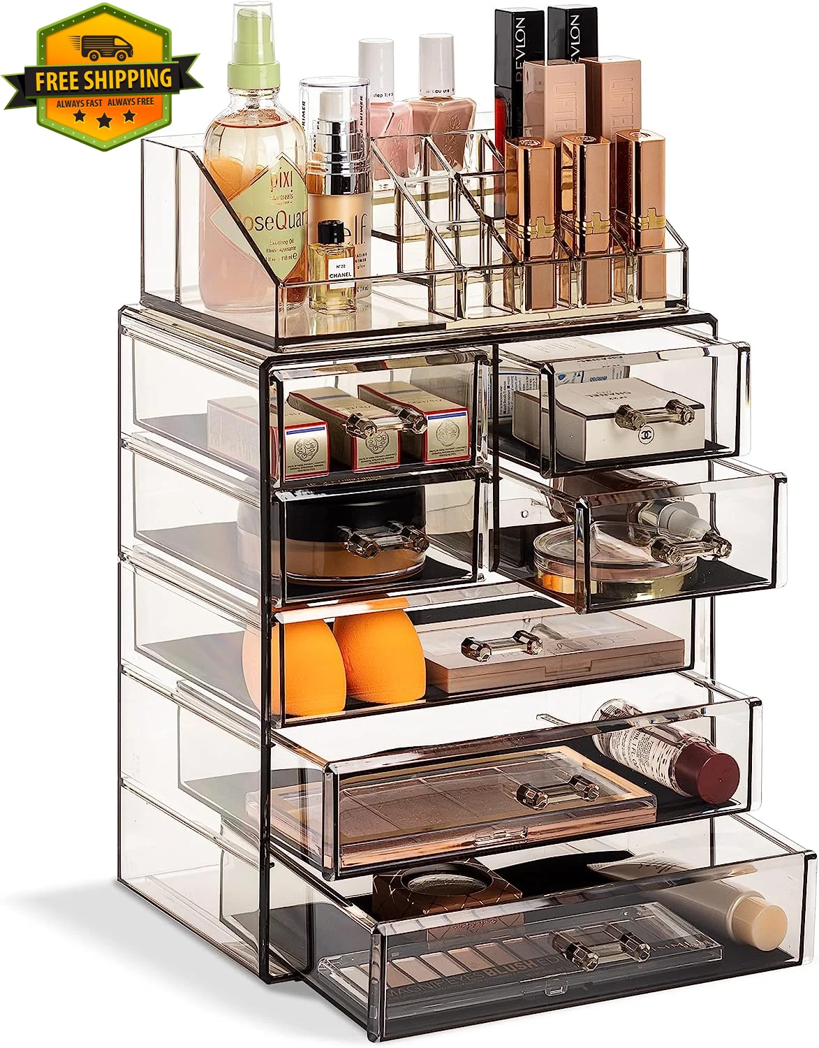 Makeup Organizer 7 Drawer Acrylic Vanity Storage Case Jewelry