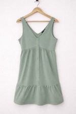 ASOS Maternity Sage Green Smock Mini Dress UK 12 Button Front