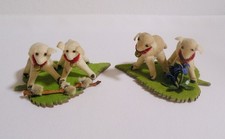 2 x Osterschmuck Schaf Schäfchen Sebnitzer Kunstblume DDR Handarbeit shabby RAR