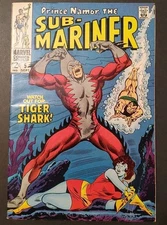 SUB-MARINER #5 1st app Tiger Shark! 1968 Mid Grade GLOSSY VG READ Buscema!!