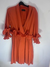 PLT Women’s Vibrant Orange Dress Boho Style Size 12 Worn Once Summer Holiday