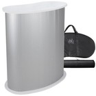 Podium Table Counter Stand Trade Show Display White Top Impact Stand Oval w/Case — photo 1