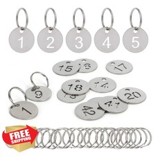 NumRealm Number Labels 1-50 Stainless Steel Key Tags