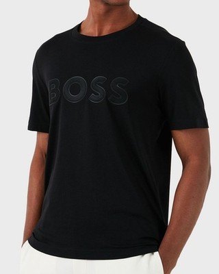NEW HUGO BOSS MEN'S SIZE XL TEXTURED LOGO T-SHIRT BLACK