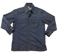 Vintage Sears/Roebuck Denim Button Up Collared Work Shirt Workwear Sz. L/XL USA