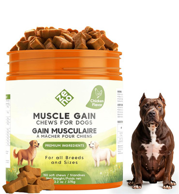 ZENO 11-in-1 Muscle Gain Chews - Weight Supplements for Dogs with High...