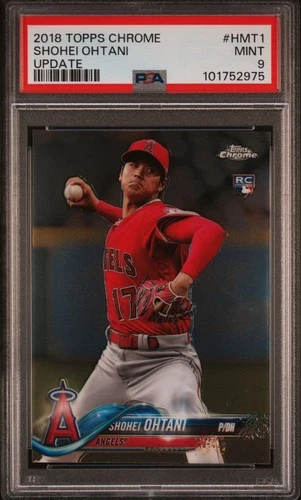 2018 TOPPS CHROME UPDATE #HMT1 SHOHEI OHTANI ROOKIE RC PSA 9