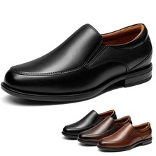 Bruno Marc Men's Leather Loafers Dress Shoes Slip On Cushioned Business