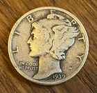 1939 Mercury Dime – 90% Silver – Philadelphia Mint – Pre-WWII Coin