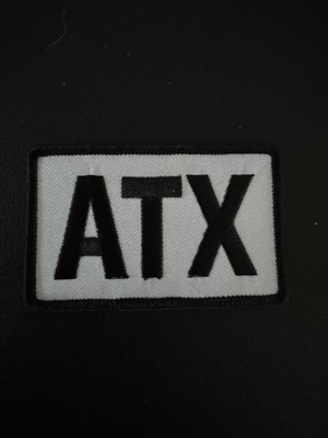 ATX AUSTIN TX TEXAS LOGO WHITE & BLACK EMBROIDERED SEW & IRON ON PATCH NEW MINT