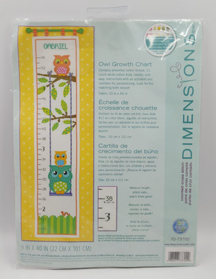 Dimensions OWL GROWTH CHART Counted Cross Stitch Kit #70-73700