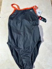 TYR Women  s Hexa Diamondfit Swimsuit One Piece DHEX7A 34 Swimwear Black/Orange