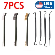 7PCS Gun Cleaning Brush & Pick Tools Double-Ended Brass Steel Nylon Clean Steel