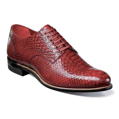 Madison Anaconda Bedruckt Einfarbig Zehen Oxford Stacy Adams Kleid Schuhe IN Rot
