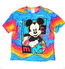 Vintage 80s Walt Disney Co Mickey Mouse T Shirt Large Made USA Tie Dye Tee