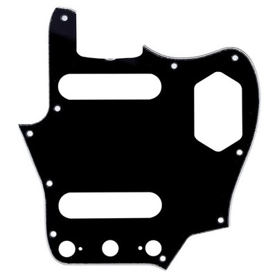 Musiclily Pro 3Ply Black 10 Hole 60s Vintage Guitar Pickguard For Fender Jaguar