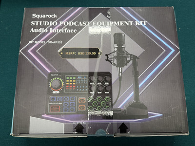 Squarock Podcast Equipment Kit SR-AP502 Audio Interface Microphone Sound Board