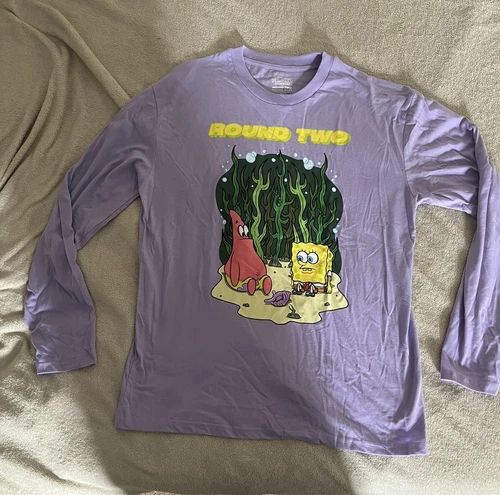 SpongeBob Long Sleeve T Shirt Round Two Urban Outfitters Large Rakeem Miles New