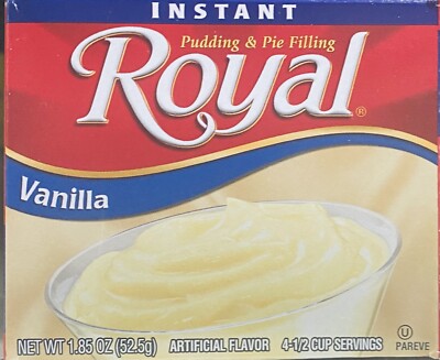 Royal VANILLA Instant Pudding & Pie Filling Mix Dessert 1.85 oz Box