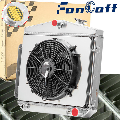 3-Row Radiator Shroud+Fan For 1955-1957 Chevy Bel Air Small /Big Block V8