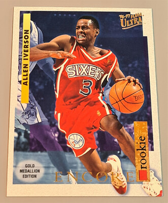 Allen Iverson # G270 Gold Rookie Card Encore Fleer Ultra 96-97 N.Mi-Mint Vintage