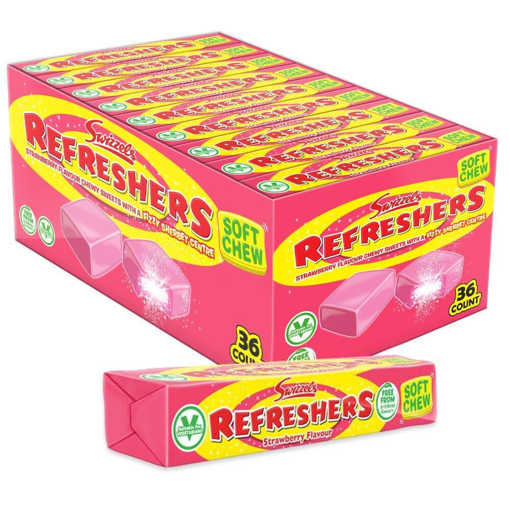 Swizzels Refreshers Strawberry Chews Stick Pack 36x43g
