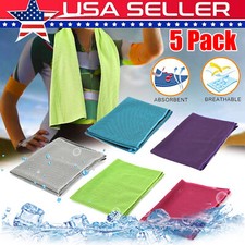 5 X Ice Cold Sports Gym Yoga Cooling Towel Enduring Instant Chilly Towel Outdoor
