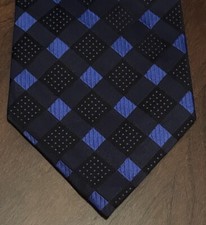 Peterborough Row Bloomingdale’s Blue Black 100% Italian Silk Made In Usa
