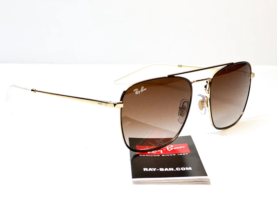 RAY BAN 3588 905513 braun auf gold Metall Unisex Sonnenbrille  Neu - Bild 3 von 4