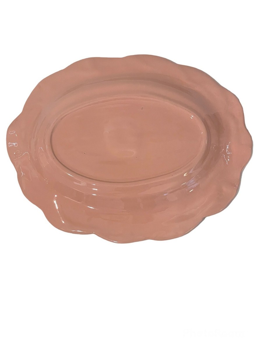 Vintage Cyclamen Pottery Julie Sanders Flower Design Platter 14.5