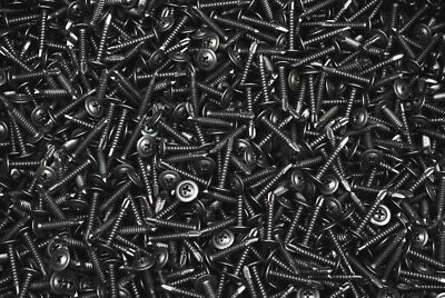 (1000) Plain Black Phillips Mod Truss Head 8 x 1 Self-Drilling #8 Trim Tek Screw