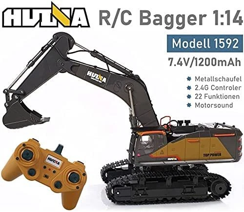 Escavatore Radiocomandato HuiNa 1592 Scala 1:14  2.4 Ghz - 22 Funzioni - Immagine 2 di 4
