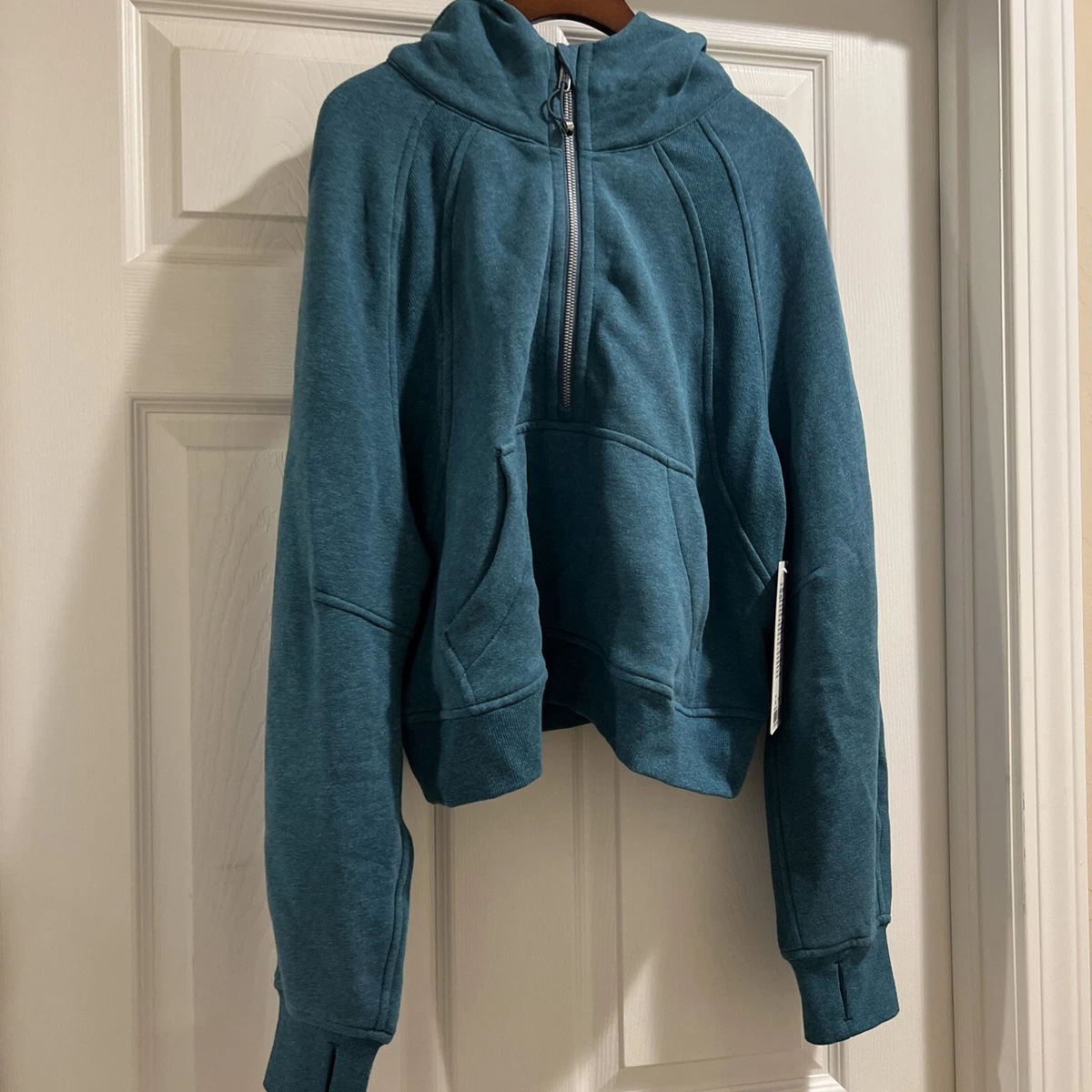 NWT Lululemon Scuba Oversized 1/2 Zip Hoodie Heathered Desert Teal Size :  M/L