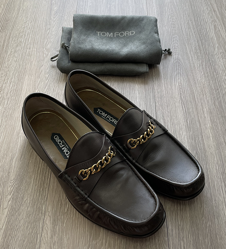 Tom Ford York Chain Brown Loafers UK 9 
