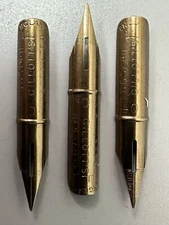 Three Vintage JOSEPH GILLOTT'S 404 F Fine Flex Dip Pen Nibs Groove Tips