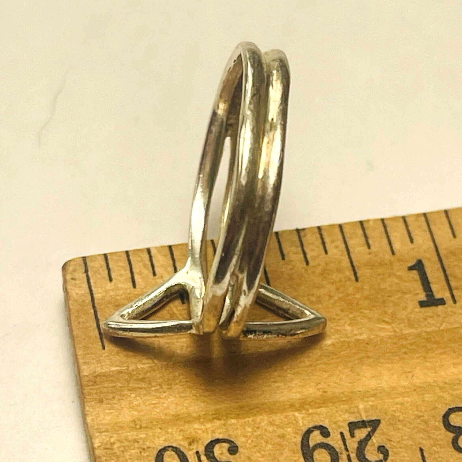 Sterling Silver Ring Geometric Double Triangle Ma… - image 9