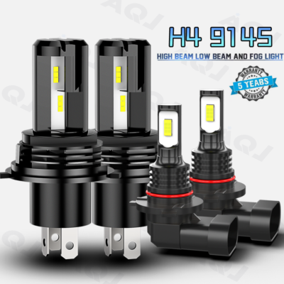 4pc H4/9003 9006 For Toyota Sequoia 2001-2007 Combo LED Headlight Kit Hi/Lo & Fog Light White Bulbs - Foto 7