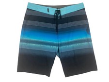 Hurley Men's Phantom Black Blue Stripe Stretch 9" Board Shorts Size 30 EXCELLENT