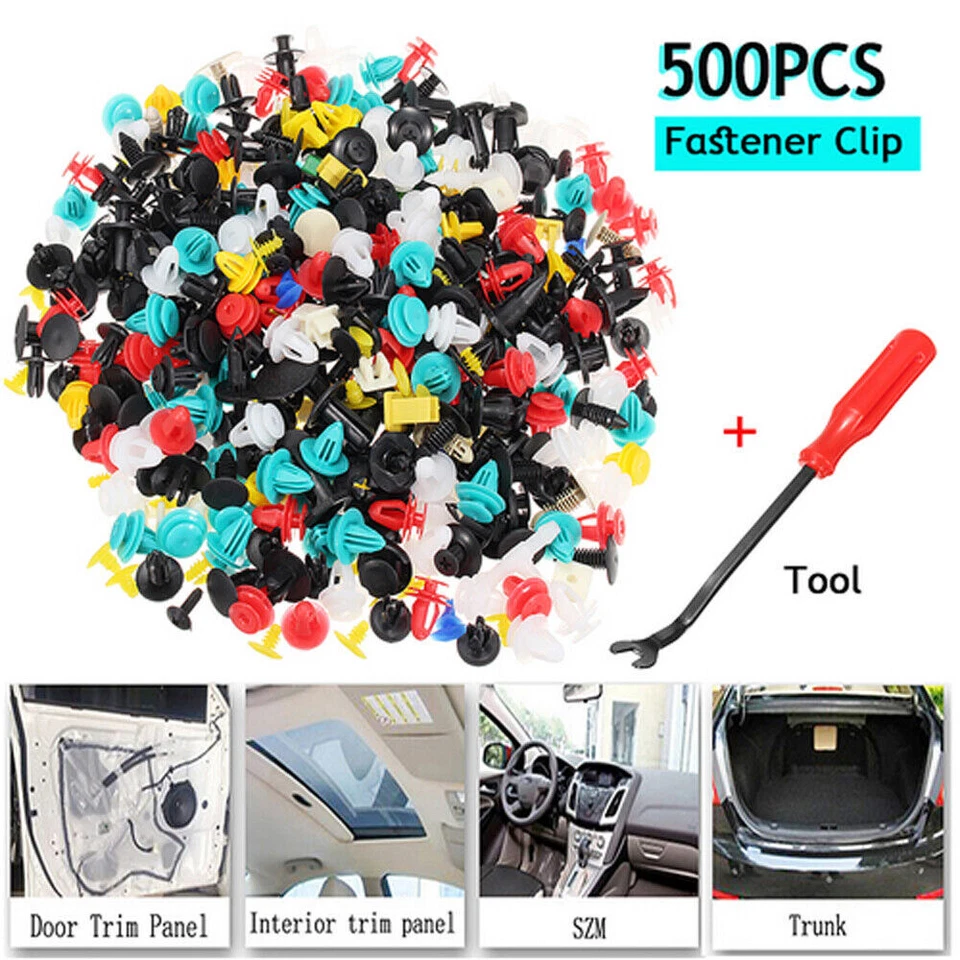 500Pcs Car Retainer Auto Fasteners Push Trim Plastic Clips Pin Rivet Bumper Kit - Изображение 4 из 4