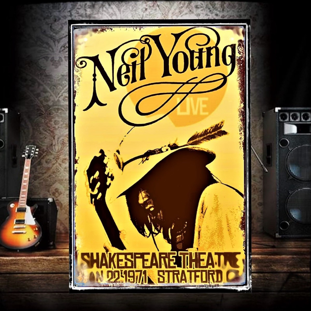 NEIL YOUNG AT SHAKESPEARE THEATER IN CONCERT TIN POSTER | eBay