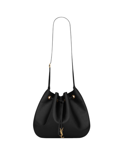 SAINT LAURENT Paris VII Large $3150 Black Smooth Leather Hobo Bag New/Authentic