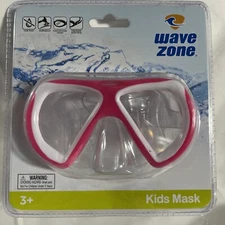 NEW!  Wave Zone 3+ Kids Swim Mask Pink & White