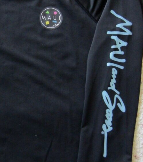 MAUI & SONS black long sleeve Poly Spandex Basic Skins shirt boys L (14/16) image 2