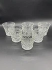 6 Anchor Hocking Clear Oatmeal Flared 3” Tumbler Glass Vintage