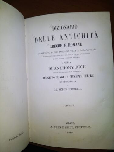 Dizionario delle antichità greche e romane (1869) - Foto 1 di 3